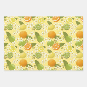 Papier d'enveloppement aux agrumes et aux fleurs