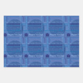 Papier d'enveloppement Blue Happy Days (Devant 3)