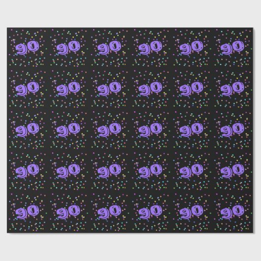 Papier d'enveloppement cadeau 90e anniversaire (Plat)