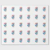 Papier d'enveloppement cadeau Baby shower mignon (Plat)
