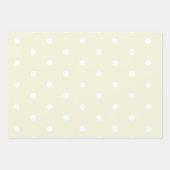 Papier d'enveloppement cadeau Beige Blanc Polka Do (Devant 2)