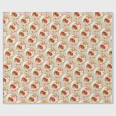 Papier d'enveloppement cadeau de panier de pomme a (Plat)