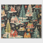 Papier d'enveloppement cadeau Festive Village ench (Plat)