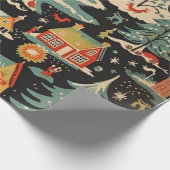 Papier d'enveloppement cadeau Festive Village ench (Coin)