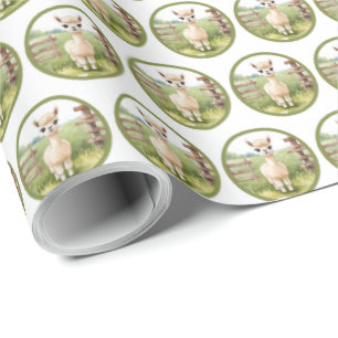 Papier d'enveloppement cadeau pour bébé en alpaga 