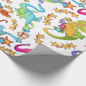 Papier d'enveloppement cadeau pour dragons colorés (Coin)