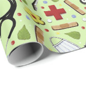 Papier d'enveloppement cadeau pour médecin ou infi (Coin rond)