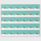 Papier d'enveloppement cadeau Snowy Dachshund Scar (Plat)