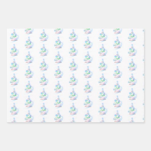 Papier d'enveloppement chrétien de Noël (Devant)