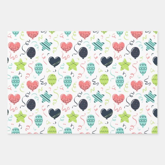 Papier d'enveloppement coloré d'anniversaire (Devant)