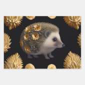 Papier d'enveloppement coloré de hérisson mignon (Devant 3)