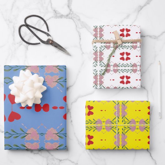 Papier d'enveloppement coloré pour l'anniversaire  (Recto)