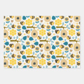 Papier d'enveloppement d'abeille au miel mignonne  (Devant 2)