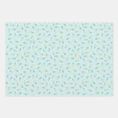 Papier d'enveloppement d'abeille et d'abeille bleu (Devant 3)