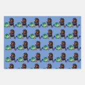 Papier d'enveloppement DachsundLove mignon 48x73cm (Devant 2)