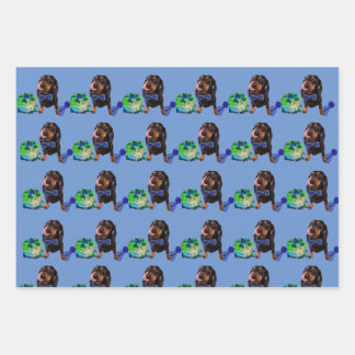 Papier d'enveloppement DachsundLove mignon 48x73cm