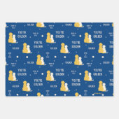 Papier d'enveloppement d'amour d'or série de 3 (Devant)