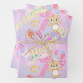 Papier d'enveloppement d'anniversaire Pastel perso (En situation)