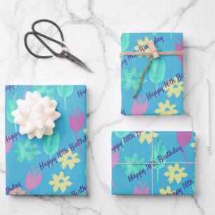 Papier d'enveloppement d'anniversaire personnalis