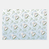 Papier d'enveloppement de Baby shower floral bleu  (Devant 3)