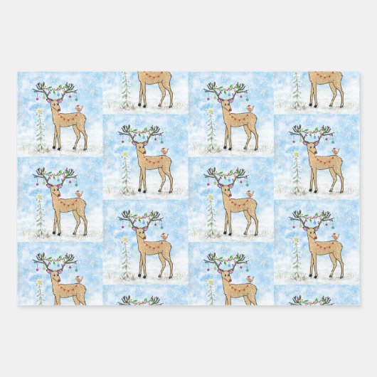Papier d'enveloppement de cerfs de Noël (Devant)