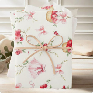 Papier d'enveloppement de cerisier rose floral