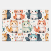 Papier d'enveloppement de chats mignon, Papier cad (Devant 3)