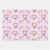 Papier d'enveloppement de chats roses (Devant 2)