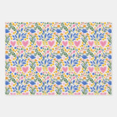 Papier d'enveloppement de coeur et de fleurs (Devant 3)