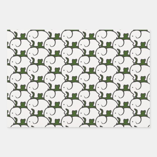 Papier d'enveloppement de conception d'éléphant bl (Devant 2)