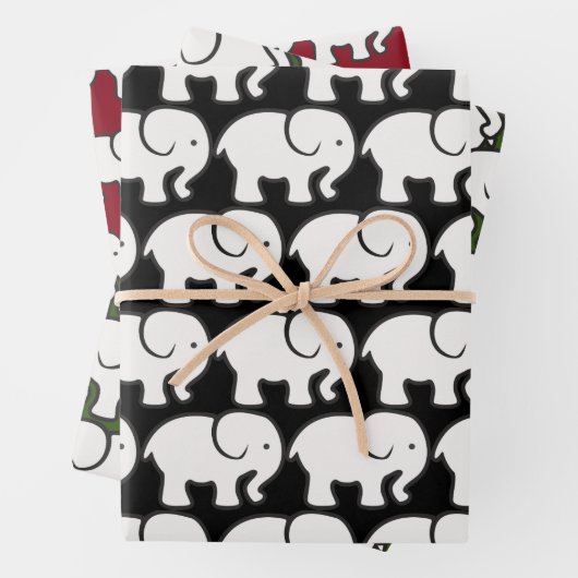 Papier d'enveloppement de conception d'éléphant bl (En situation)