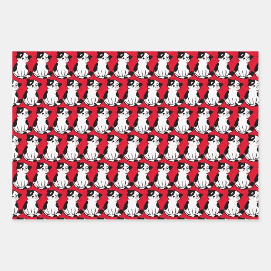 Papier d'enveloppement de conception Tuxedo Kitty  (Devant)