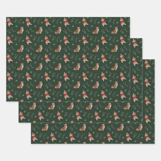 Papier d'enveloppement de corgi saisonnier (Lot)