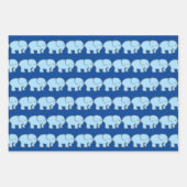 Papier d'enveloppement de design Blue Elephants (Devant 3)