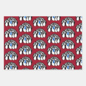 Papier d'enveloppement de famille de pingouins sur (Devant 2)