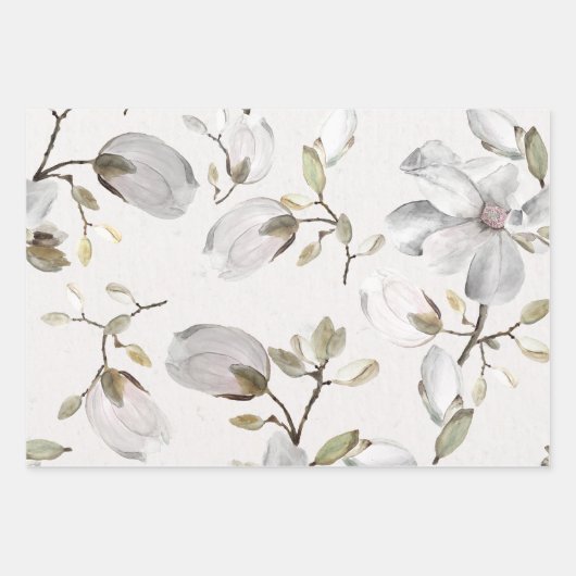 Papier d'enveloppement de fleurs blanches (Devant 2)