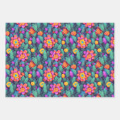 Papier d'enveloppement de fleurs - Voxel multicolo (Devant 3)