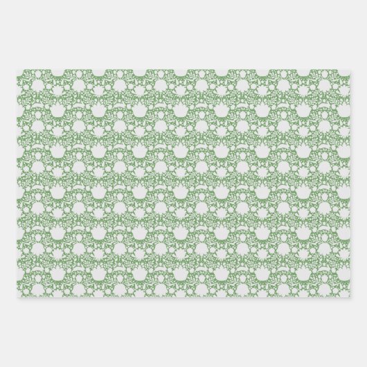 Papier d'enveloppement de folklore en vert (Devant)