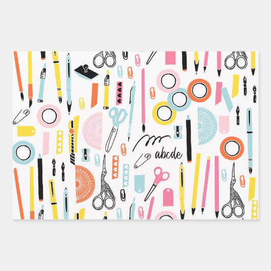 Papier d'enveloppement de fournitures d'art mignon (Devant)