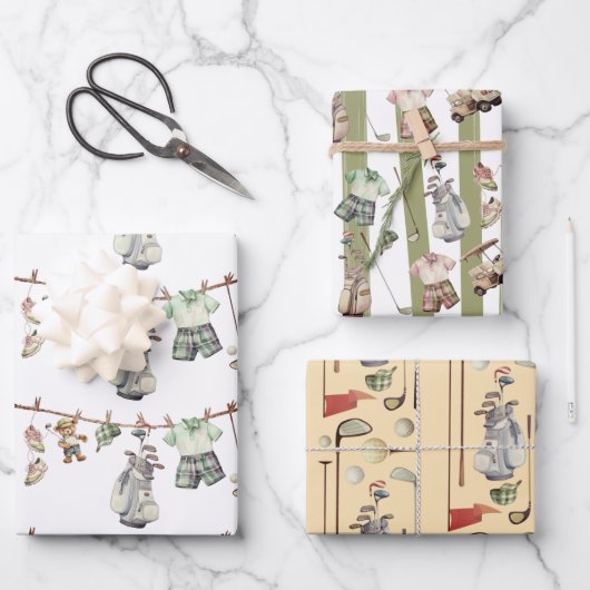 Papier d'enveloppement de golf - Feuille plate Ens (Recto)