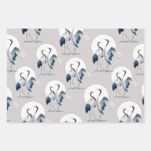 Papier d'enveloppement de grues japonaises (Devant 3)