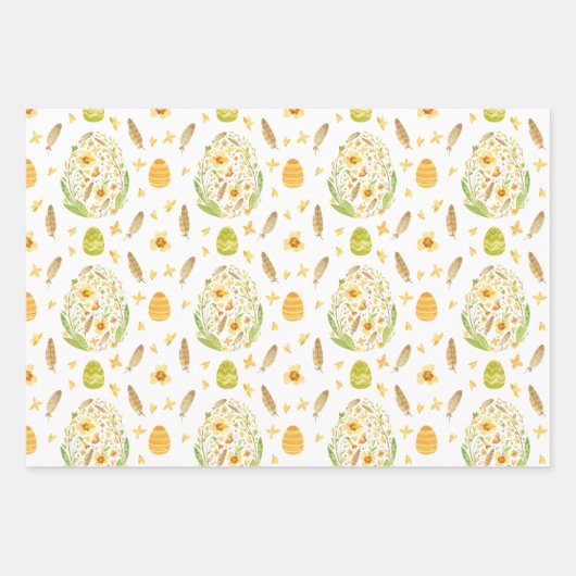 Papier d'enveloppement de lapin de Pâques mignon (Devant 3)