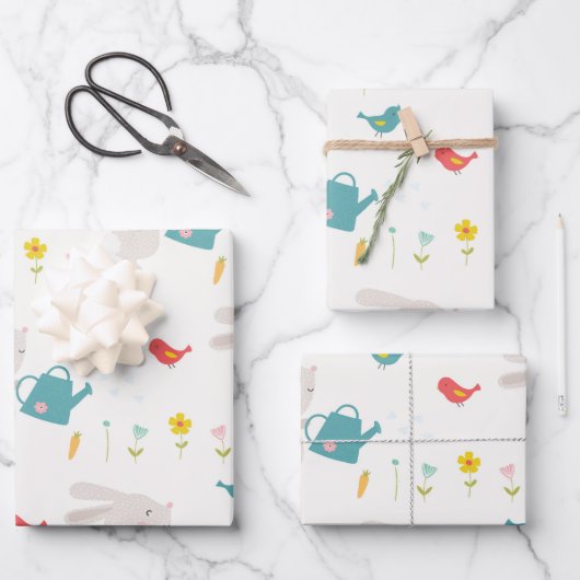 Papier d'enveloppement de lapins Springtime  (Recto)