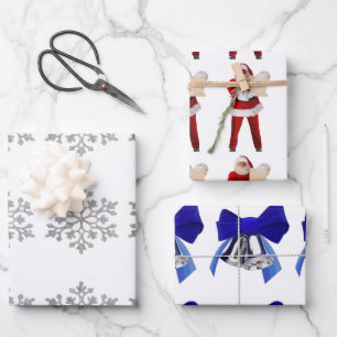 Papier d'enveloppement de Noël à trois paquets