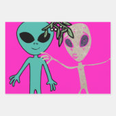 Papier d'enveloppement de Noël Alien (Devant 2)