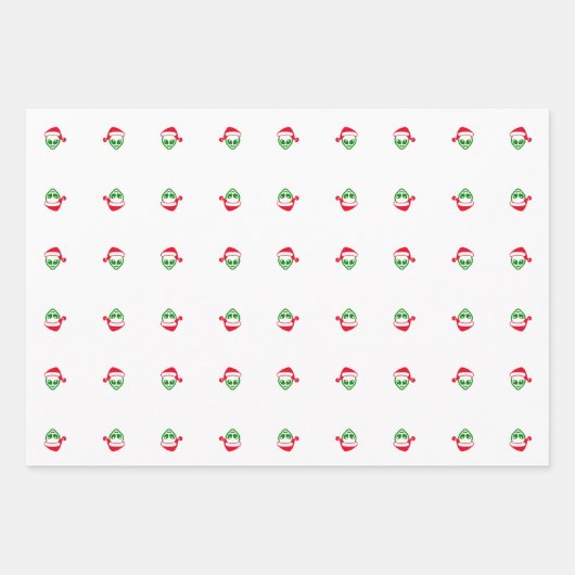 Papier d'enveloppement de Noël "Alien Père Noël" (Devant 2)