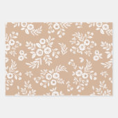 Papier d'enveloppement de Noël beige moderne (Devant 3)