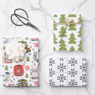 Papier d'enveloppement de Noël confortable série d