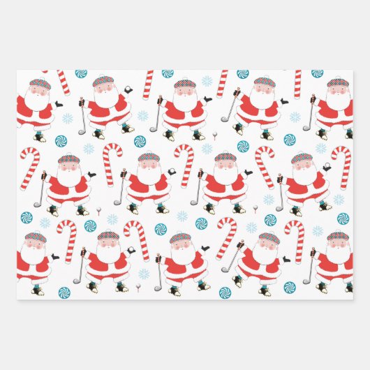 Papier d'enveloppement de Noël de golf (Devant 2)