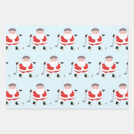 Papier d'enveloppement de Noël de golf (Devant)